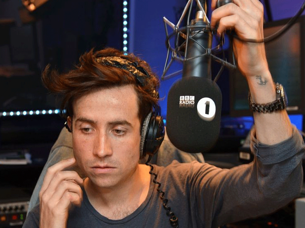 Nick Grimshaw presents his first breakfast show yesterday