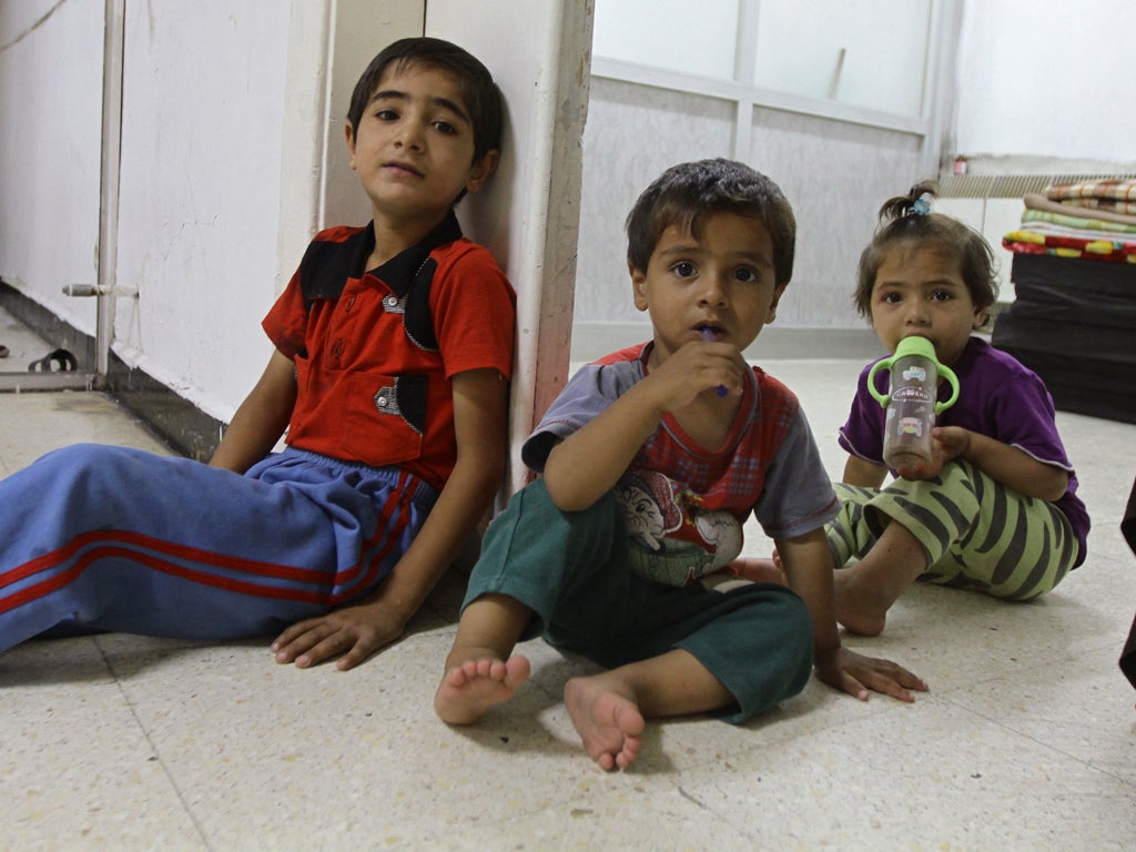 Displaced children take shelter in Damascus