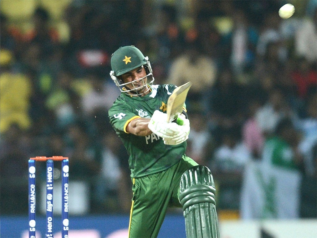 Pakistan’s Imran Nazir on his way to 72 yesterday