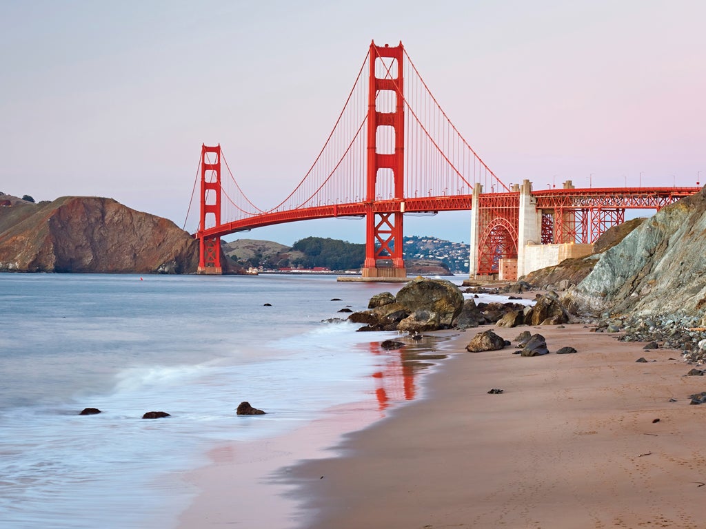 The Golden Gate Bridge across San Francisco Bay