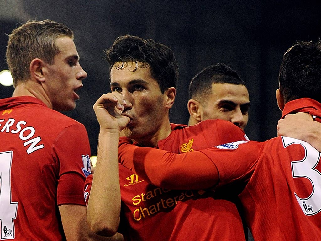 Sahin celebrates a goal against West Brom