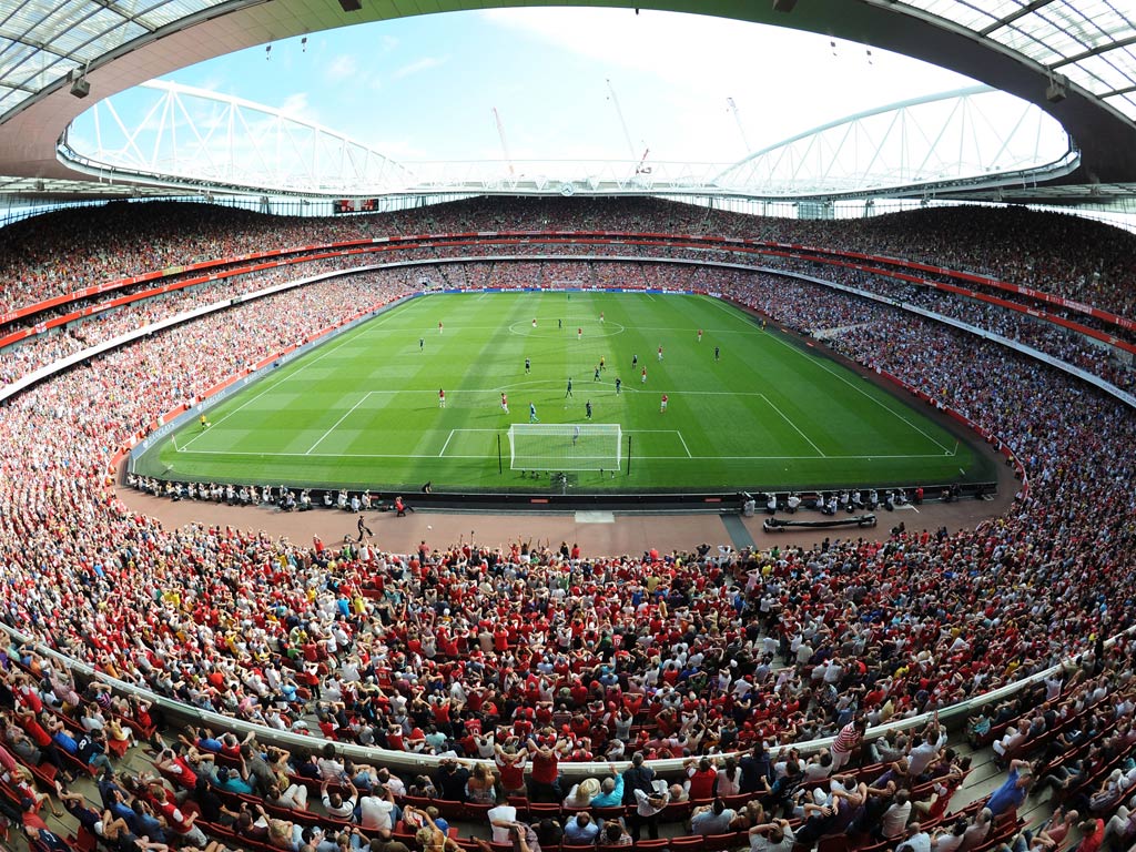 A view of Arsenal's Emirates Stadium where Man City fans protested after being charged £62 for tickets