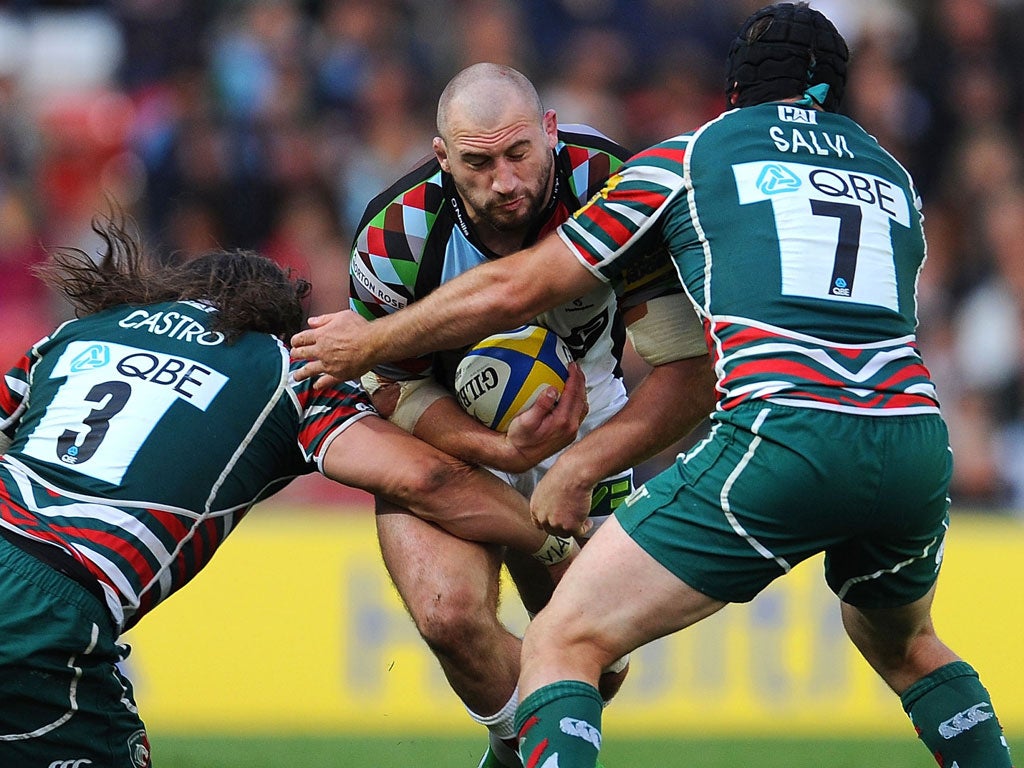 Hair today... Joe Marler had to tone down his haircuts to avoid the attention of referees; now it's all on the barber's floor