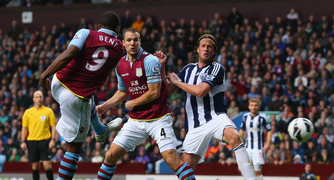 Darren Bent strikes the equaliser for Aston Villa