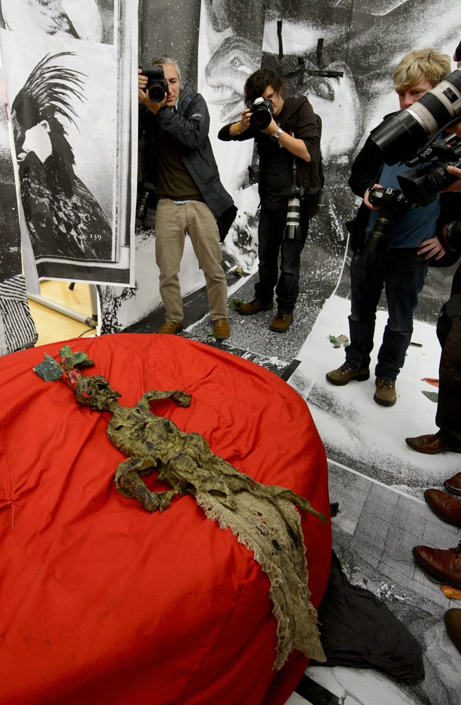 Performance by Spartacus Chetwynd a nominee for the Turner Prize 2012. Tate Britain, London. Britain - 01 Oct 2012