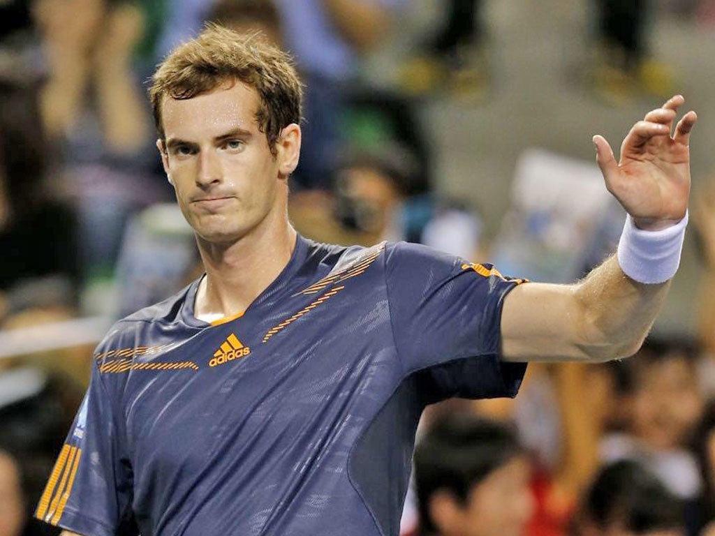 Andy Murray celebrates his win over Slovakia’s Lukas Lacko