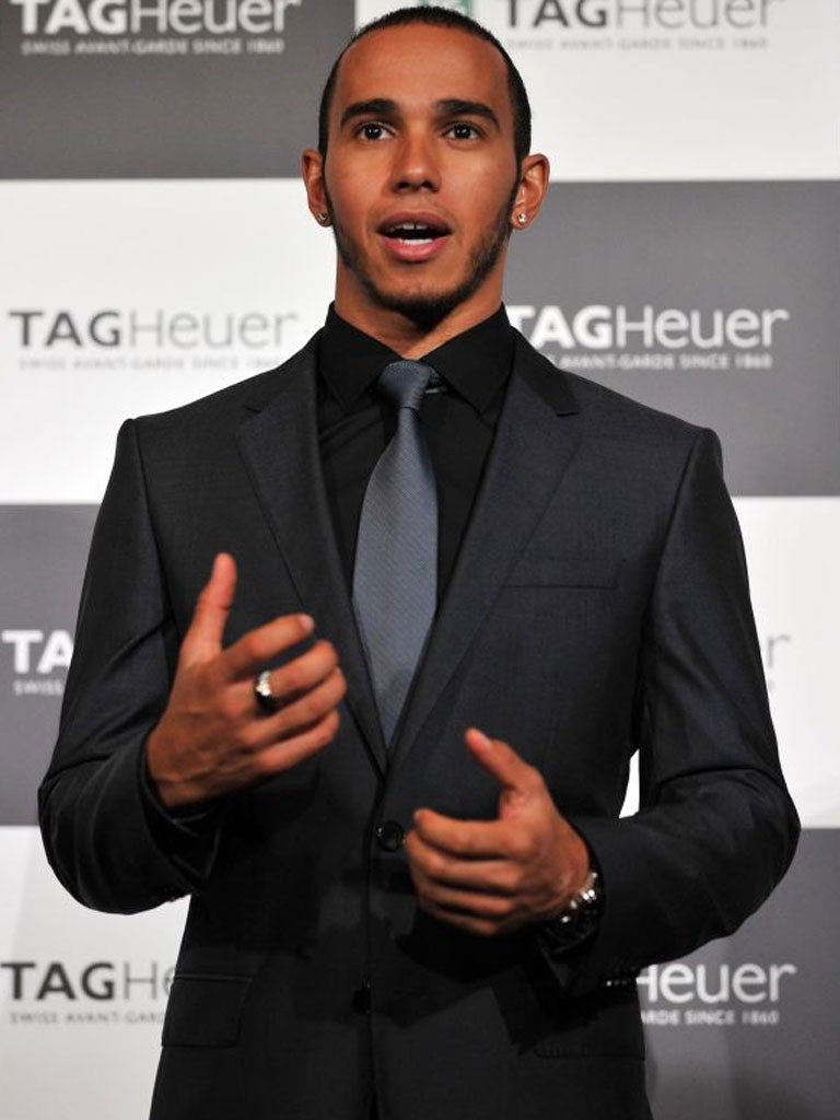 Lewis Hamilton speaks to the media in Tokyo yesterday