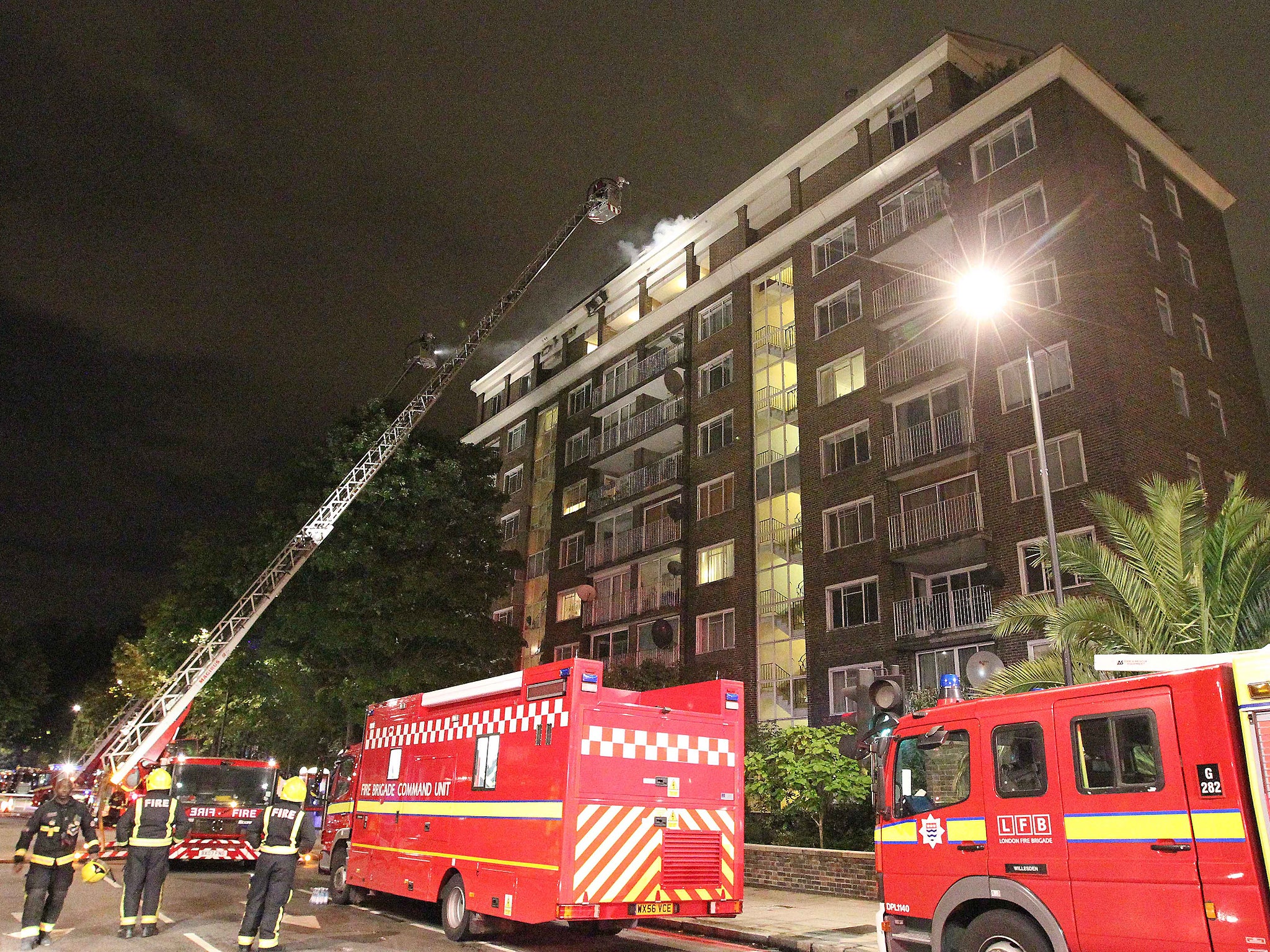 About 60 firefighters tackled the blaze