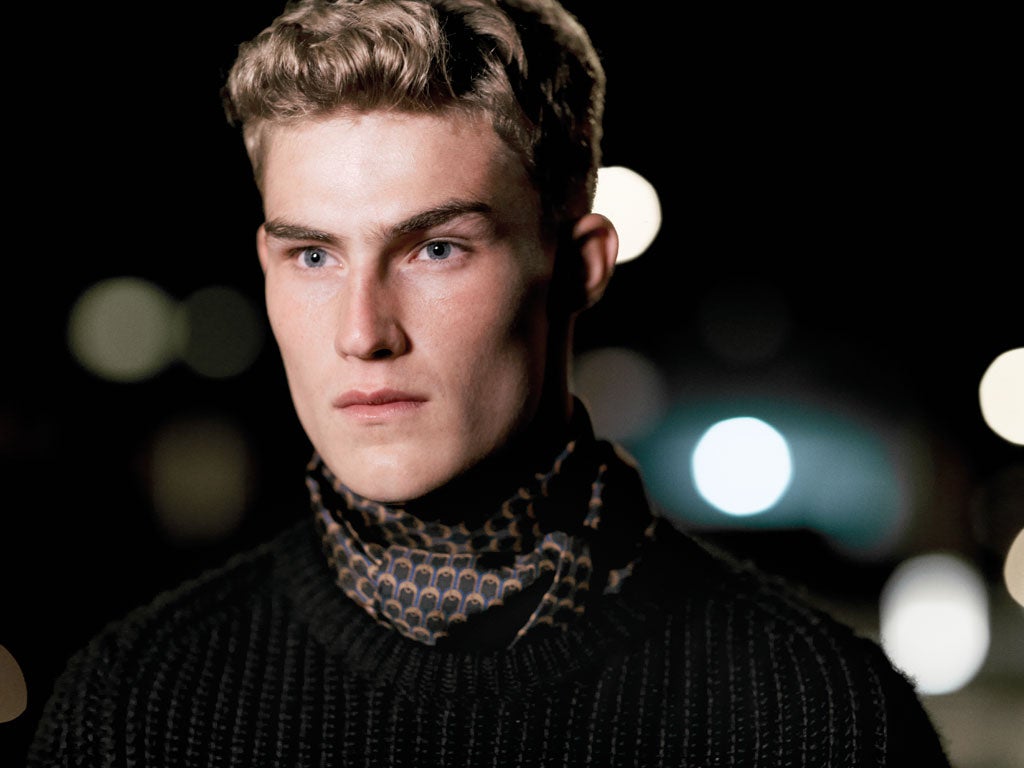 Sweater, £535, and scarf, £195, both by Gucci, gucci.com