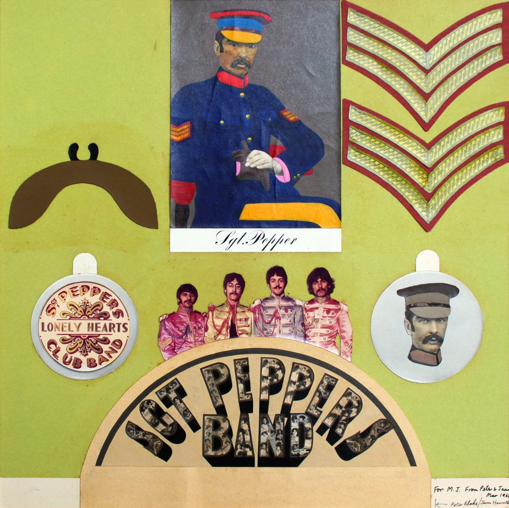 The original collage designed by Sir Peter Blake for the insert of the band's Sgt Pepper's Lonely Hearts Club Band