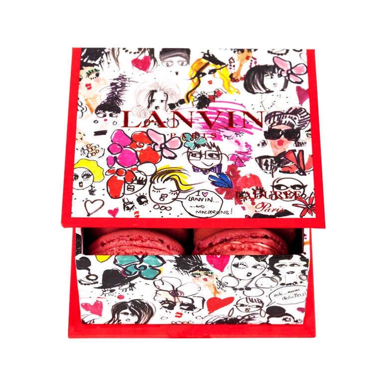 a beautifully packaged box of Ladurée macarons
