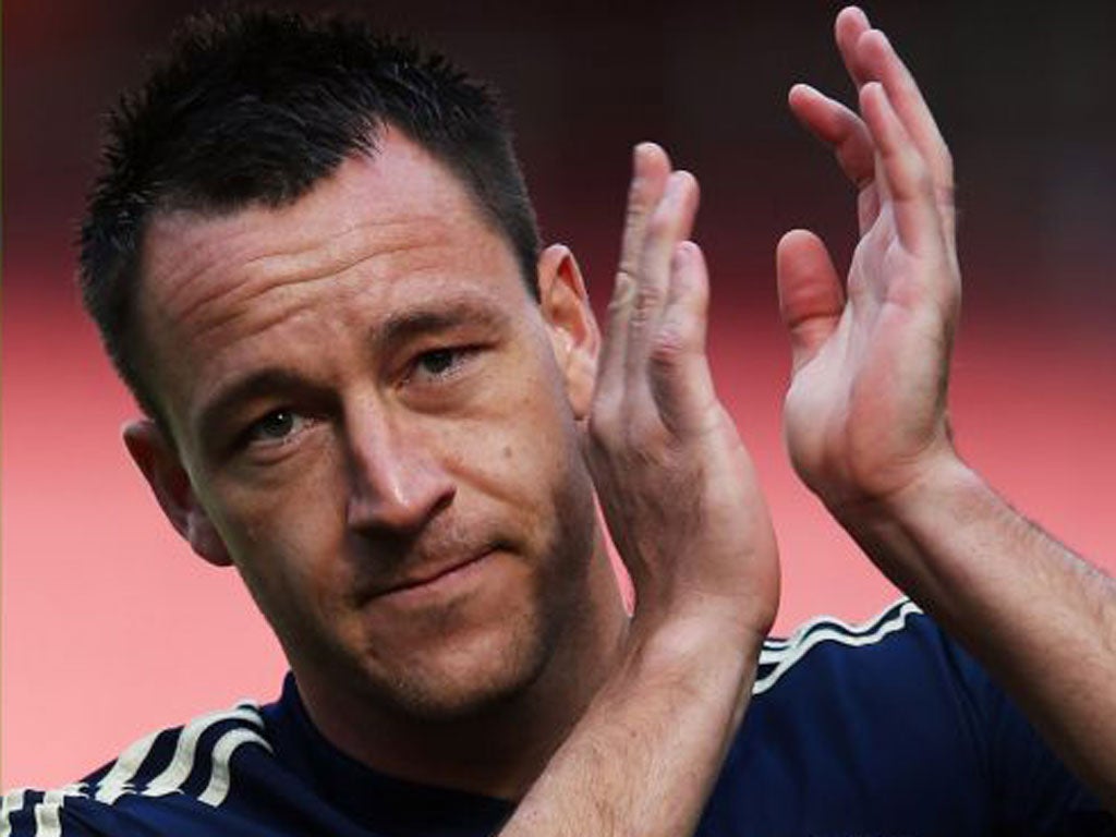 John Terry applauds the Chelsea fans