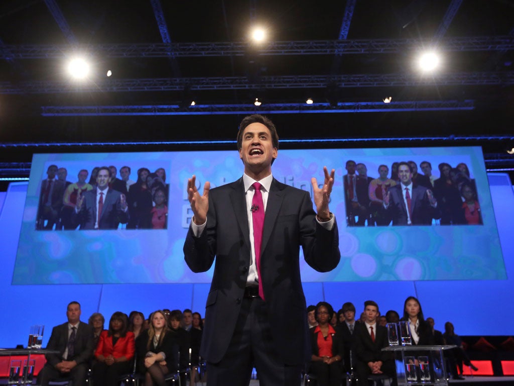 Ed Miliband during his 70-minute Manchester tour-de-force