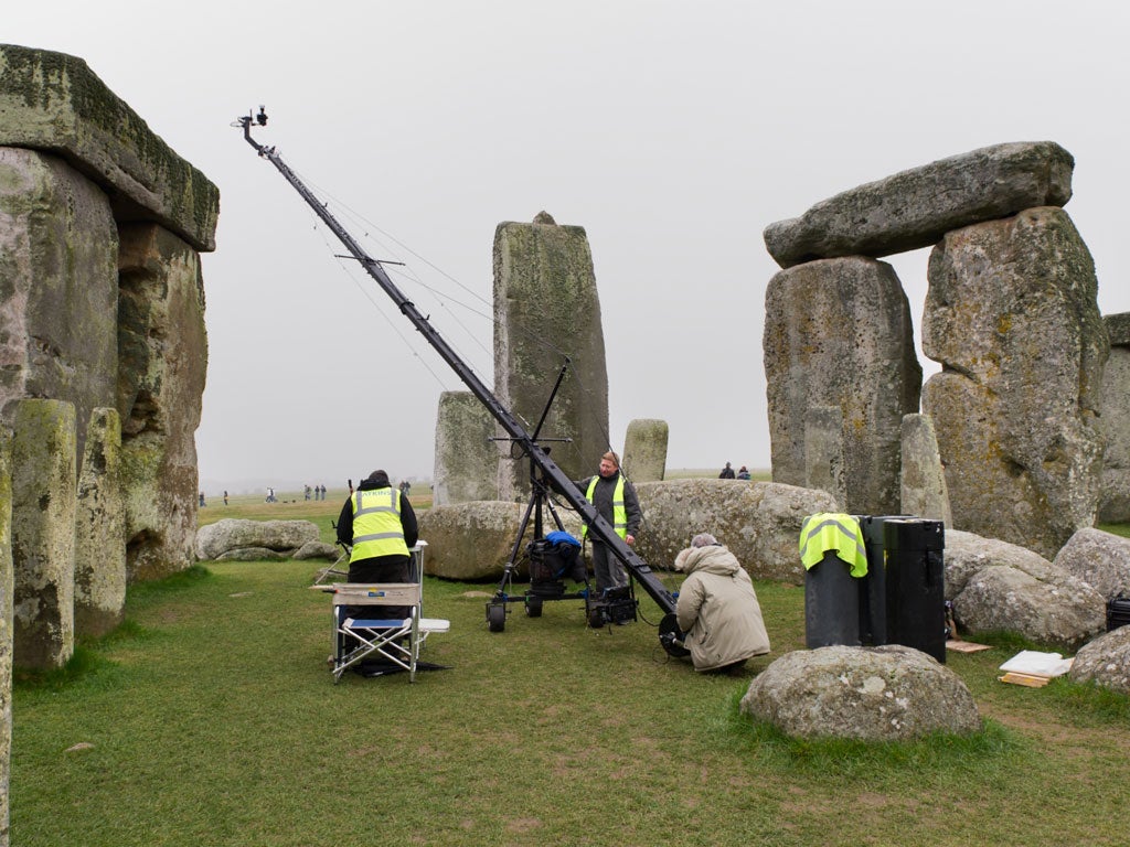 Digital photogrammetry being used to record 3D images of the micro-topography on the tops of the lintels at Stonehenge.