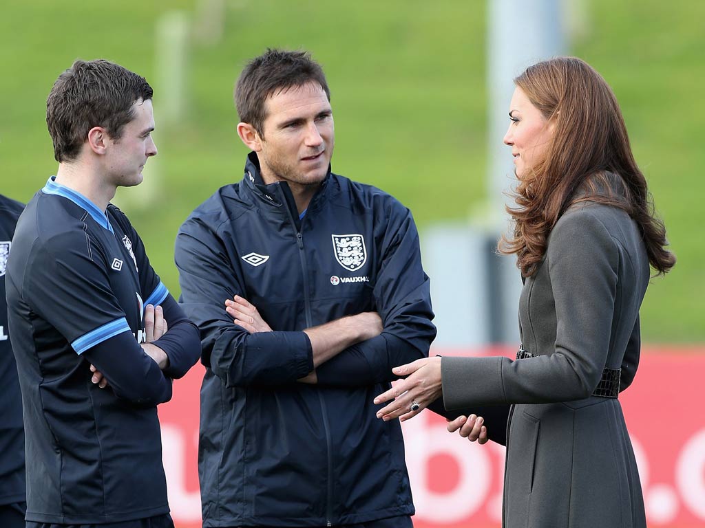 The Duchess of Cambridge meets Frank Lampard and Adam Johnson