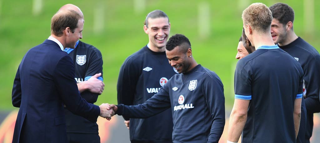 Ashley Cole meets the Duke of Cambridge earlier today