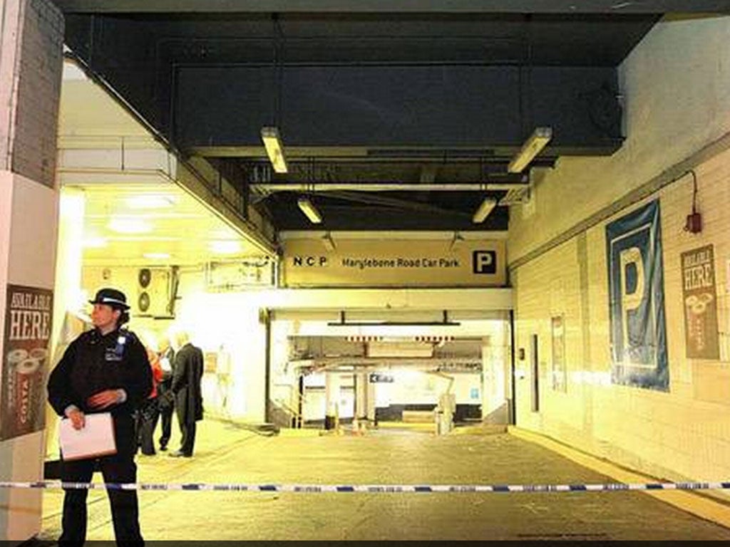 The scene at The Marylebone Road Car Park