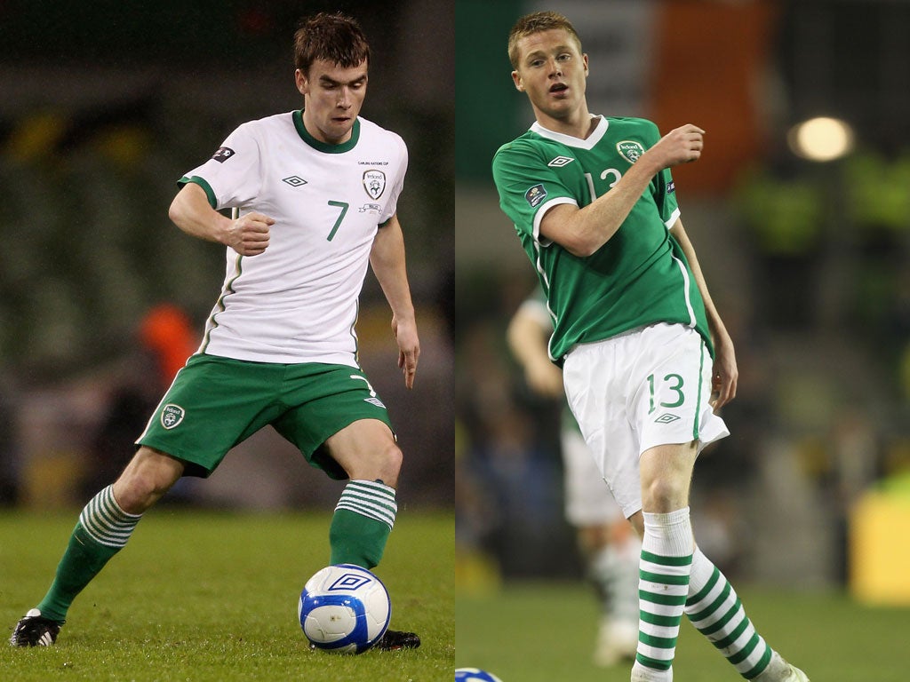 Seamus Coleman (left) and James McCarthy will both start against Germany