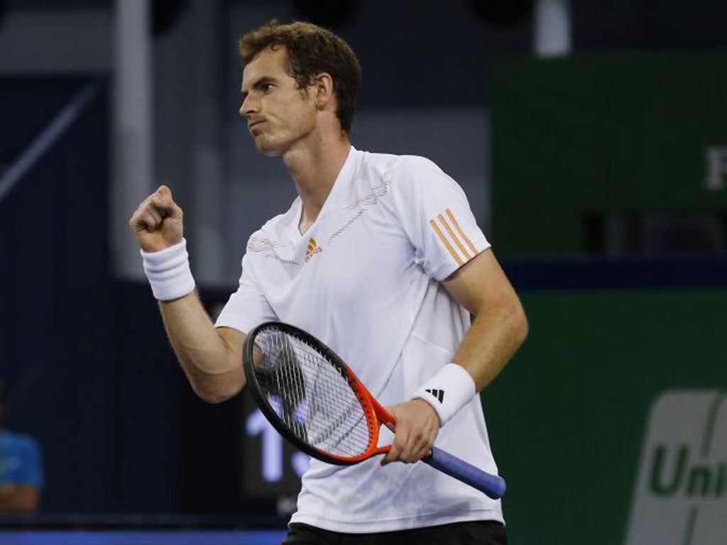 Andy Murray celebrates his win over Radek Stepanek