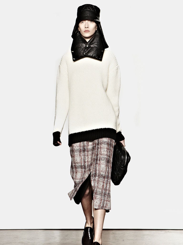 JW Anderson, along with James Long, was nominated to represent the UK in the relaunched International Woolmark Prize. His knitted kilts are on sale at Topshop