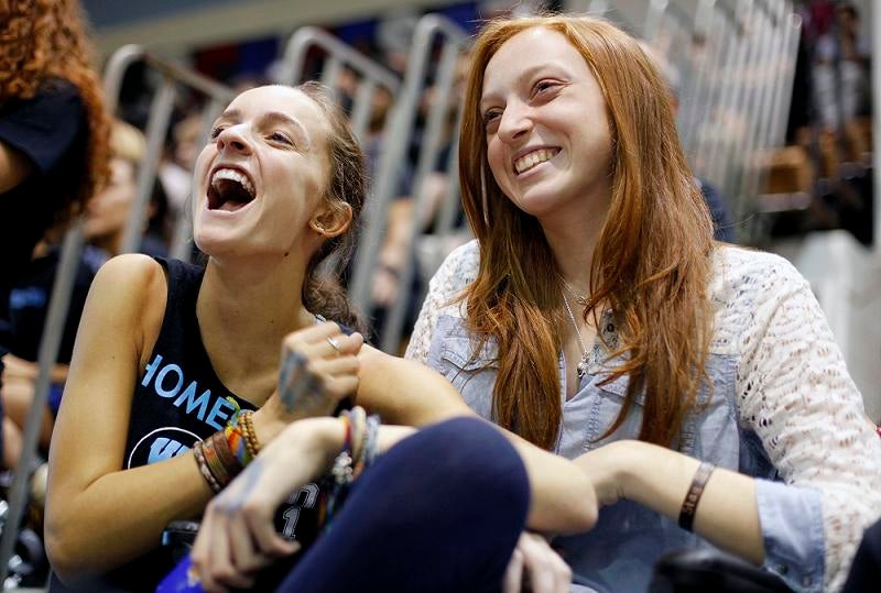 "There are always people who are worse off," says 16-year-old Alexis Hanford, right, with friend Julia Squeri. "It just makes you look at life differently."