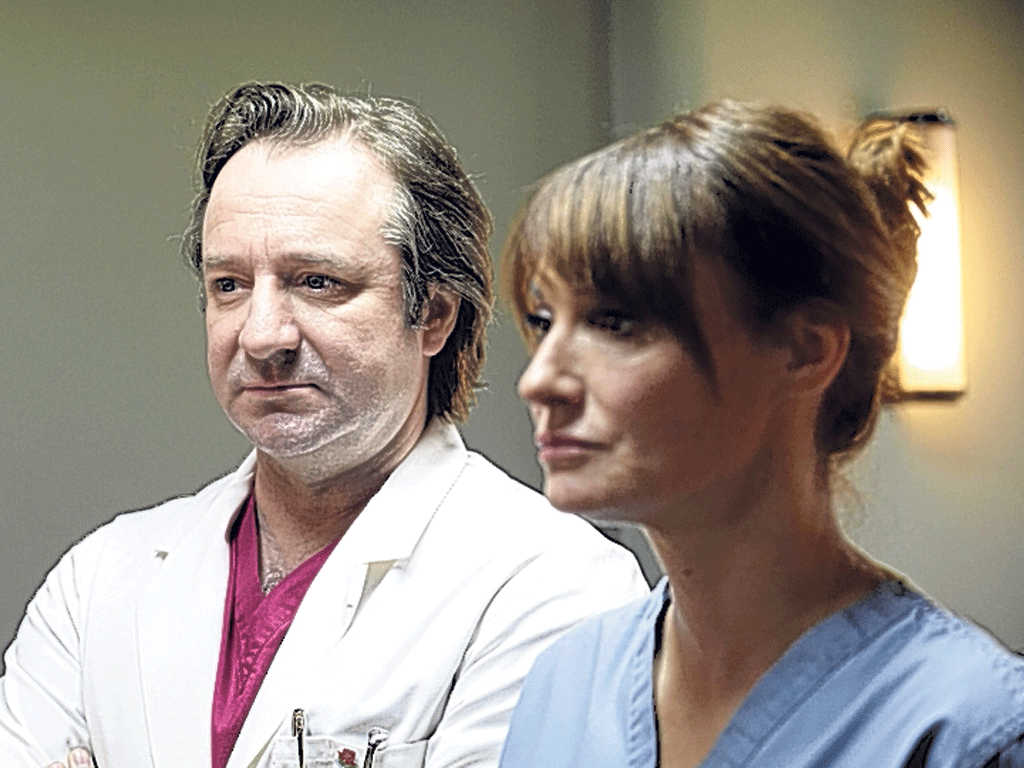 Medical drama: Neil Pearson and Sarah Parish in 'Monroe'