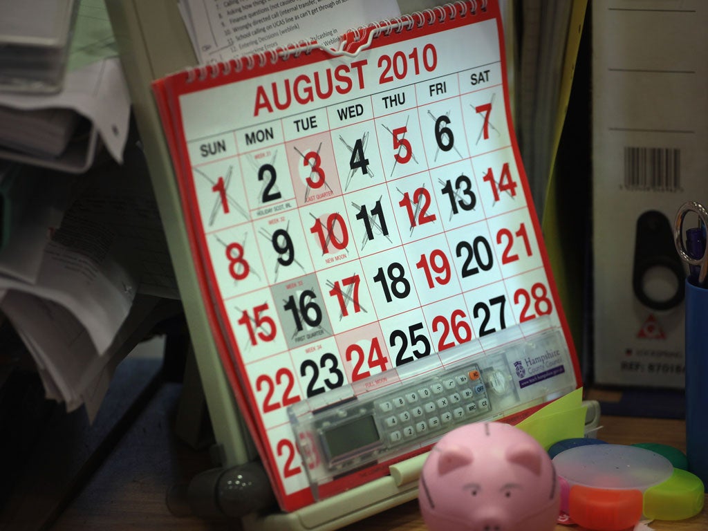 A calender shows the days being crossed off