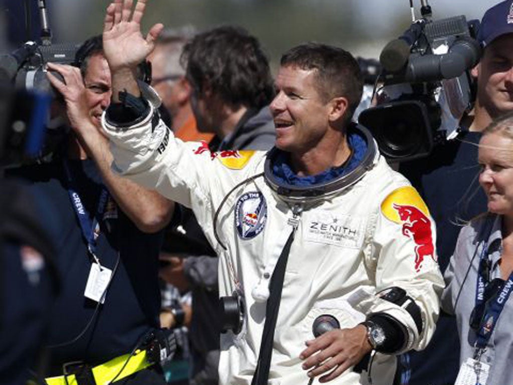 Daredevil Felix Baumgartner on the ground