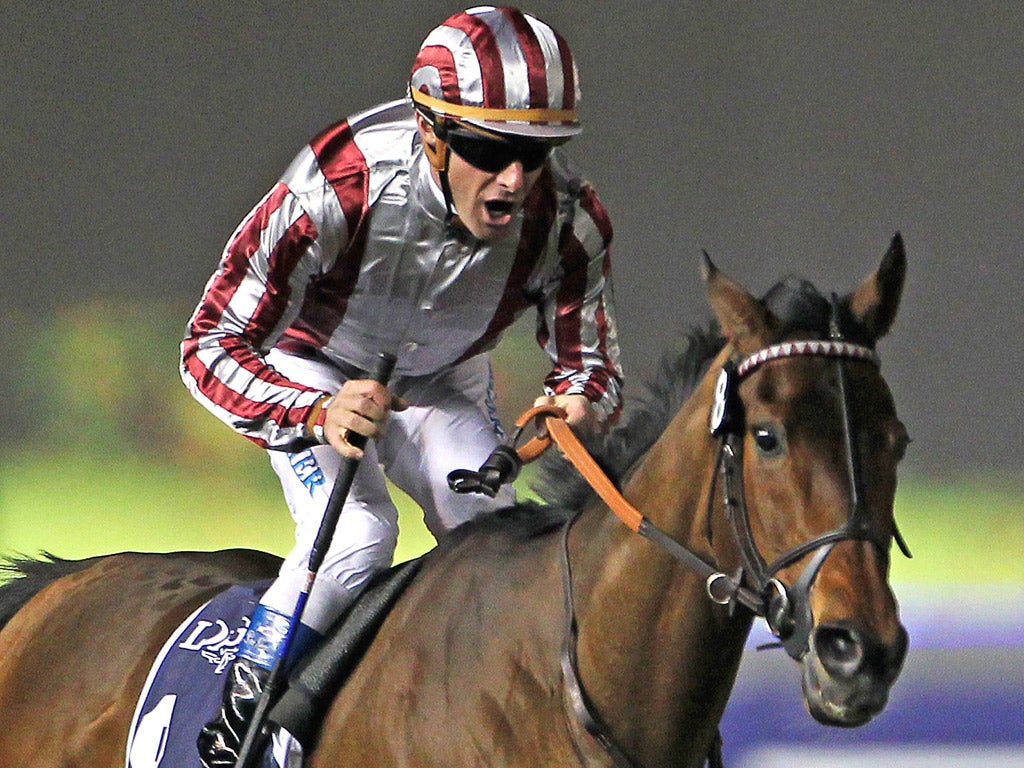 Olivier Peslier leads Cirrus des Aigles to win the Dubai Sheema Classic in March