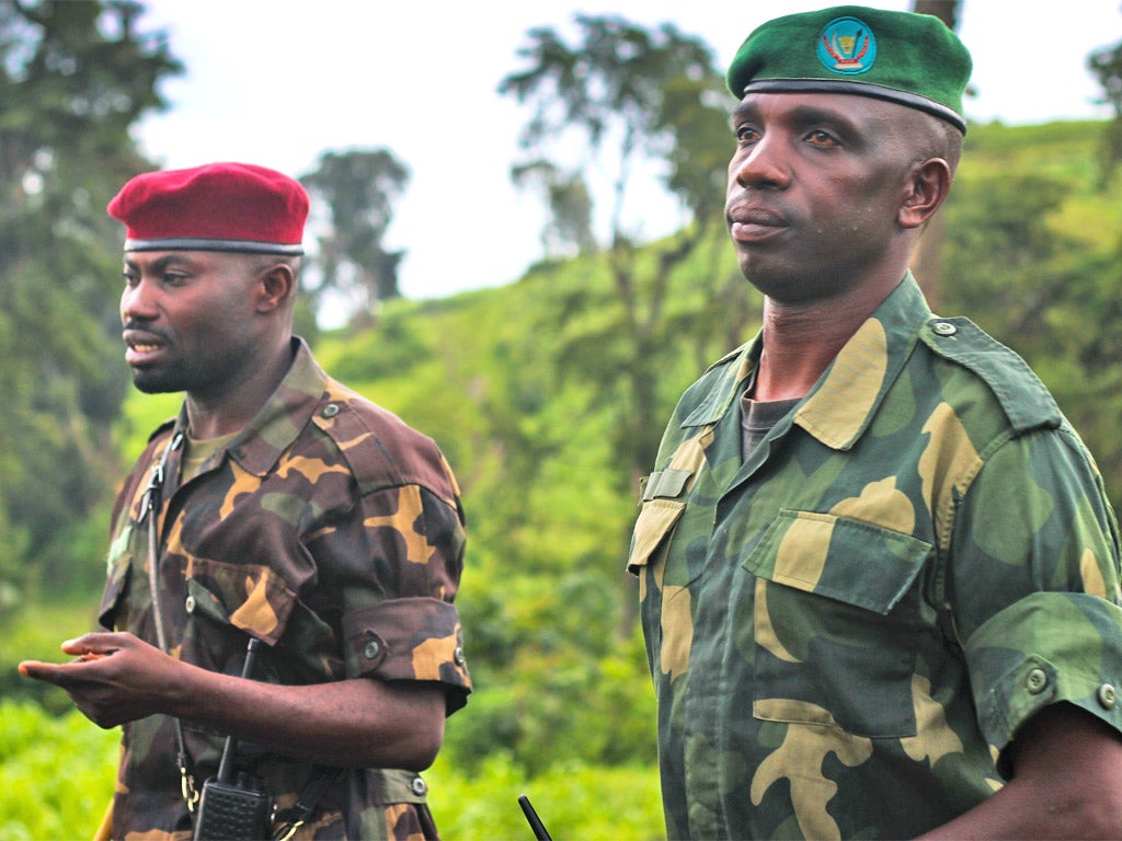 The M23's Major John, left, and Colonel Vianney Kazarama