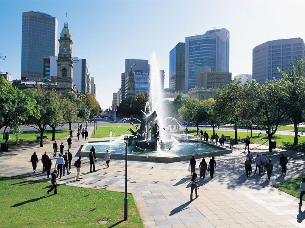 Splash out: Queen Victoria fountain at the heart of the city