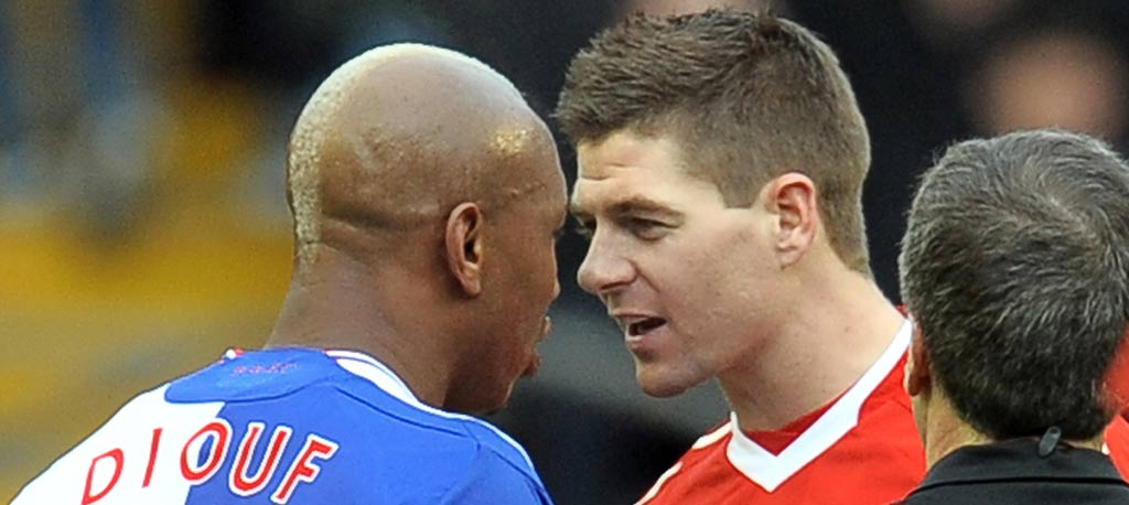 El-Hadji Diouf and Steven Gerrard clash in 2010