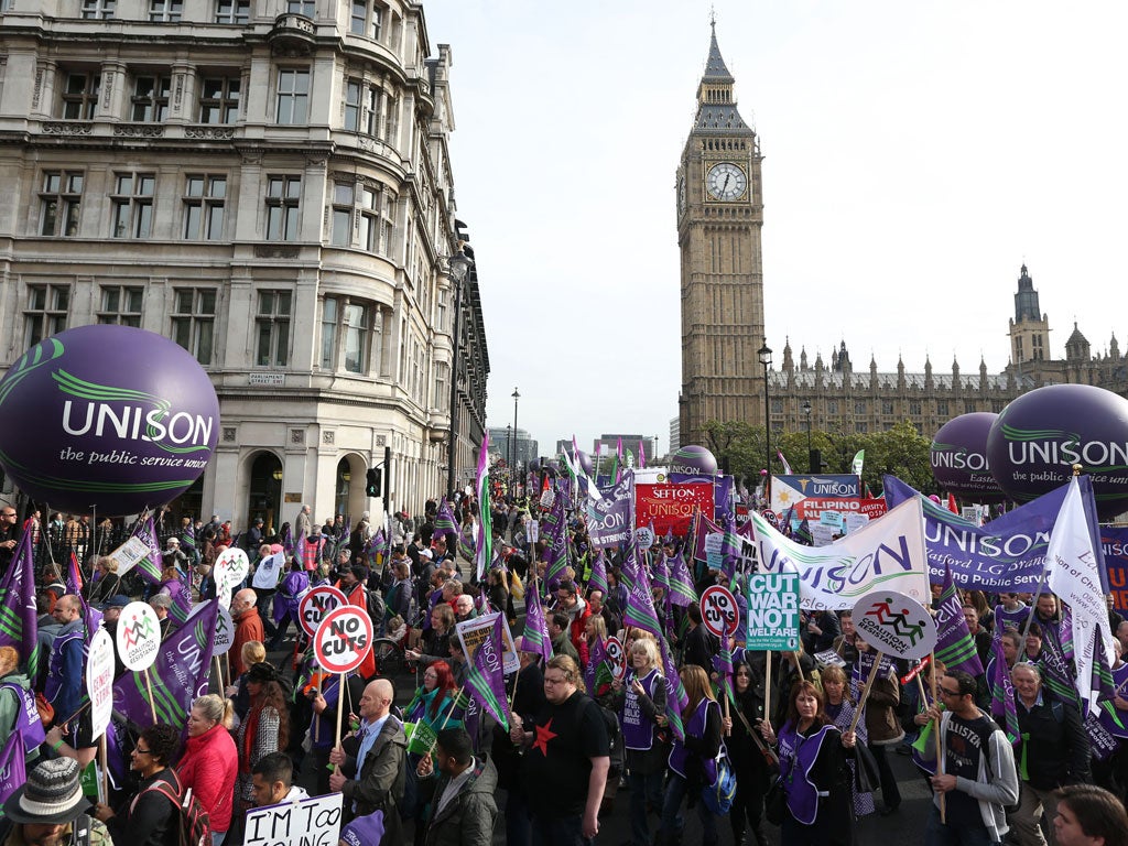 On the streets: People of all ages made their feelings known at the march in London, above