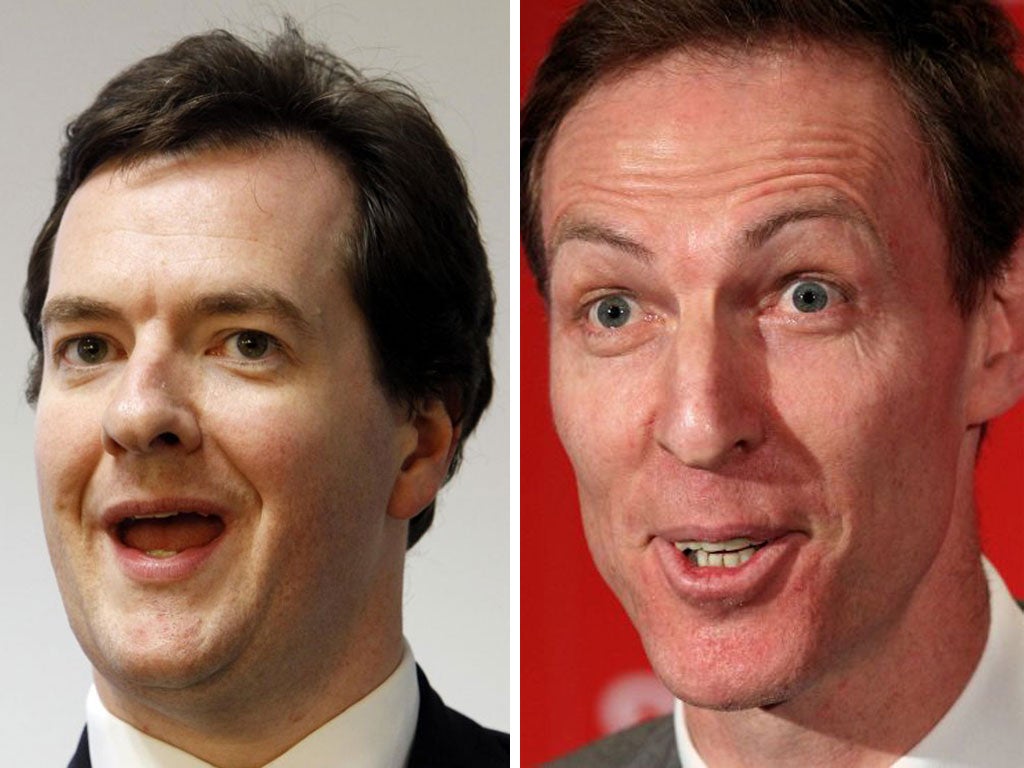 George Osborne and Shadow Defence Secretary Jim Murphy