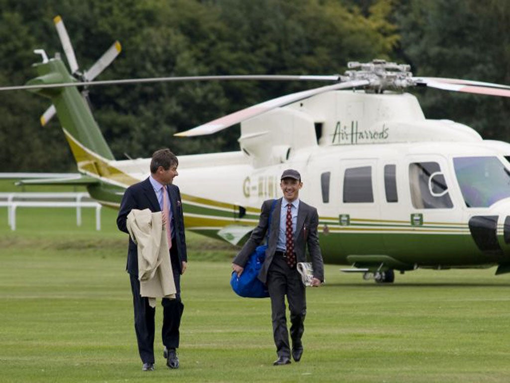 Departing ... Godolphin’s Simon Crisford (left) and Frankie Dettori