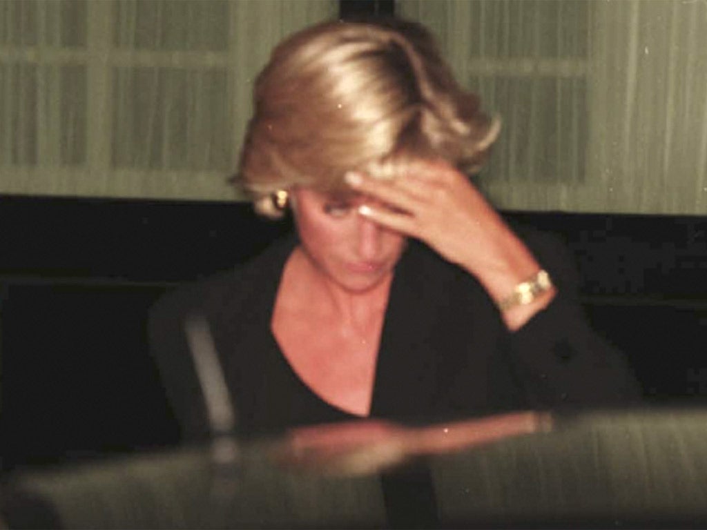 Diana, Princess of Wales, gets into a car in Paris on 31 August 1997