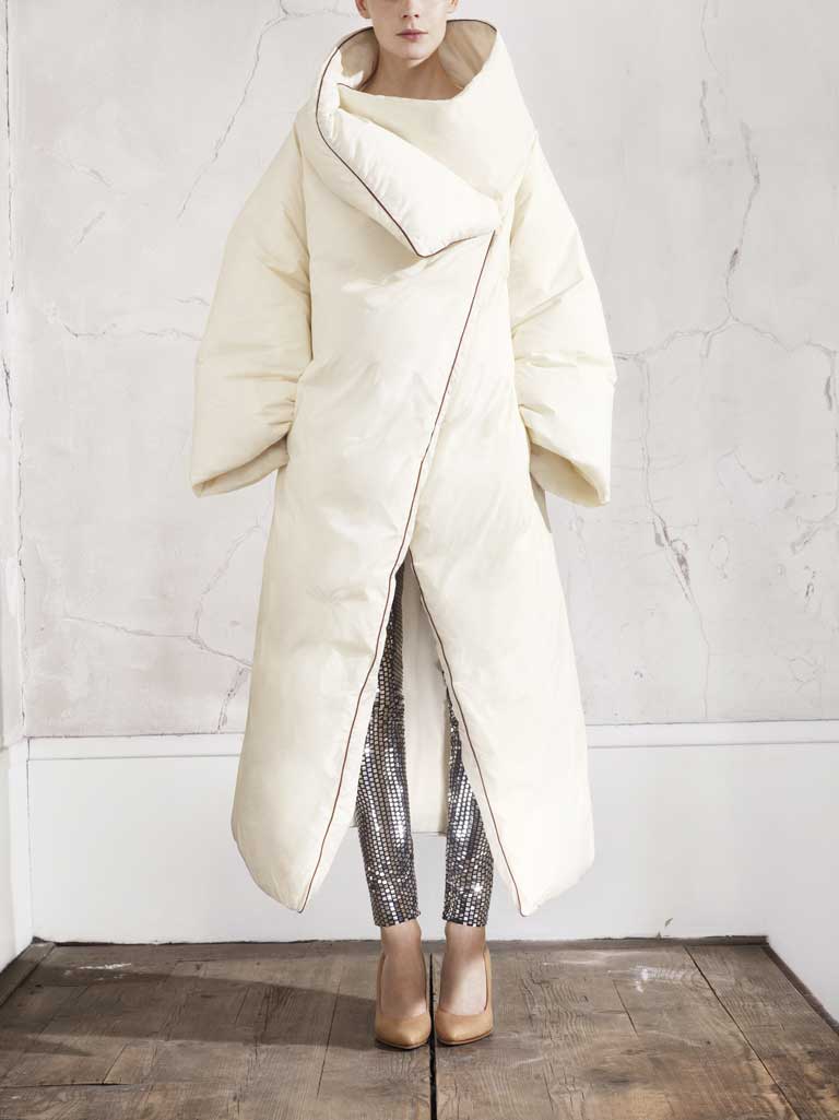 Cult French fashion house Maison Martin Margiela is the latest high-end label to join forces with H&M. We're loving the origami-esque folded jumpers, over-sized tailoring and an amazing white Puffa jacket that looks like you're wearing a duvet. In a good way.
