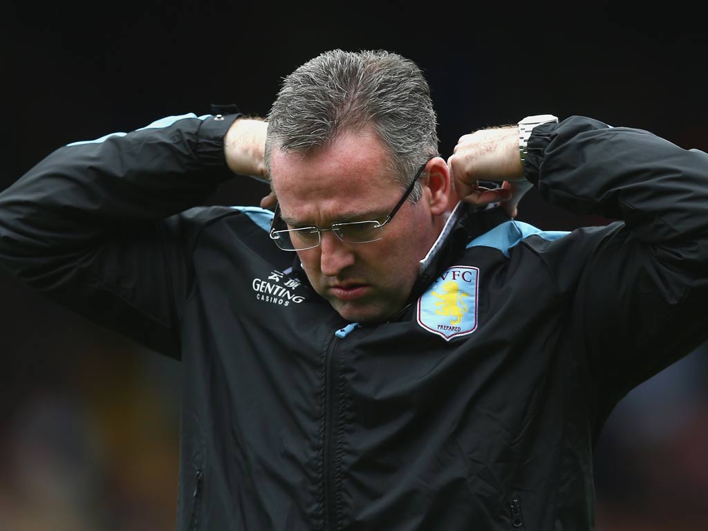 Aston Villa manager Paul Lambert