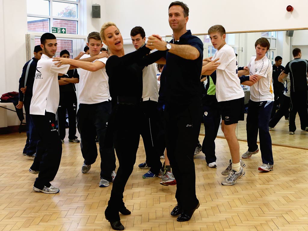 Michael Vaughan: "Watch and learn lads. This is how you really bowl a maiden over." (26/10/12) To enter the current caption competition, click here.