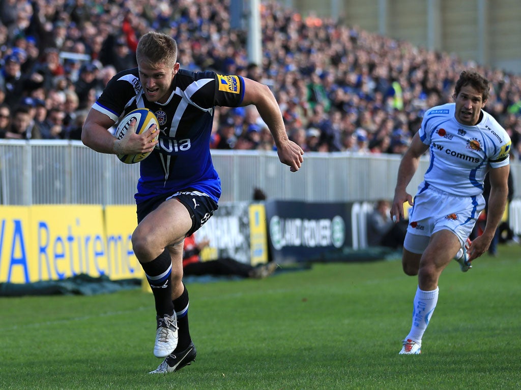 Early Bath: Ben Williams gets first try