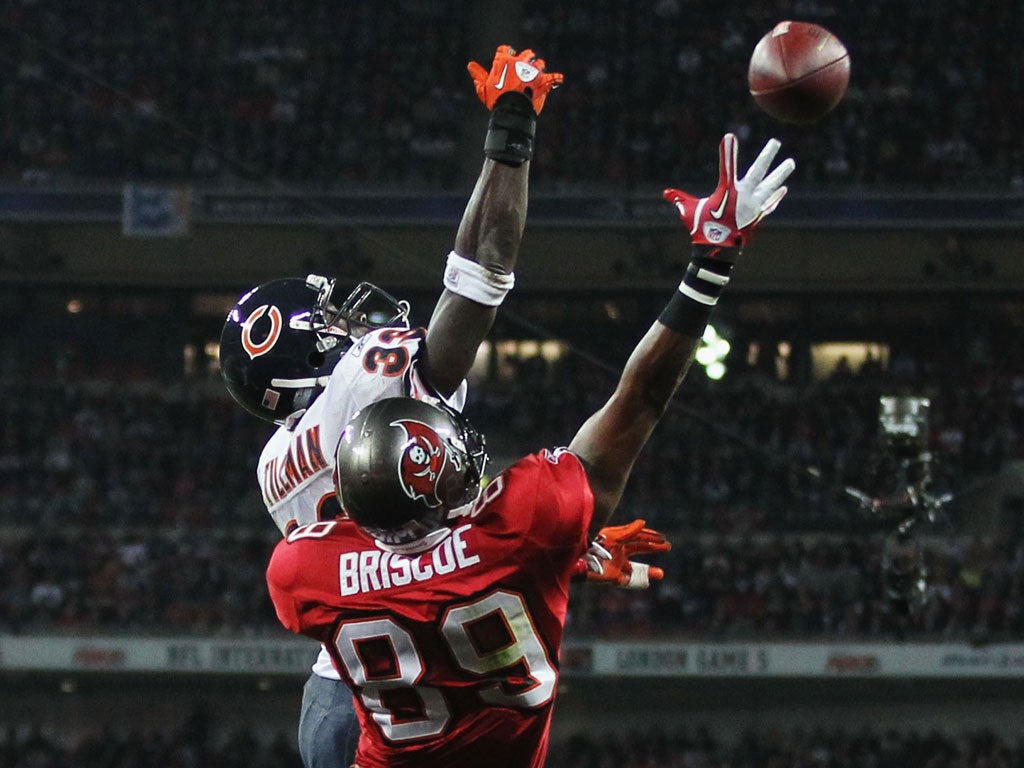 Up for grabs: Chicago and Tampa Bay battle for possession at Wembley last year