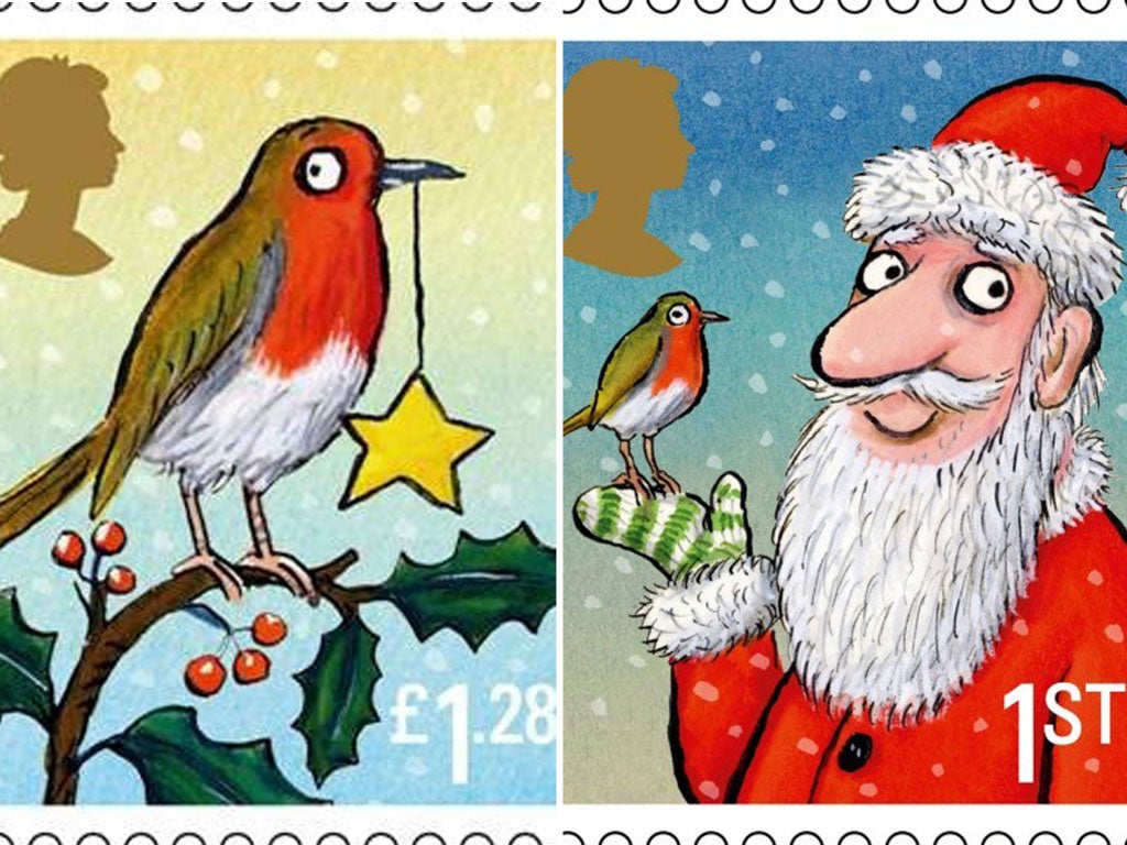 Christmas stamps designed by Axel Scheffler, illustrator of children’s book The Gruffalo