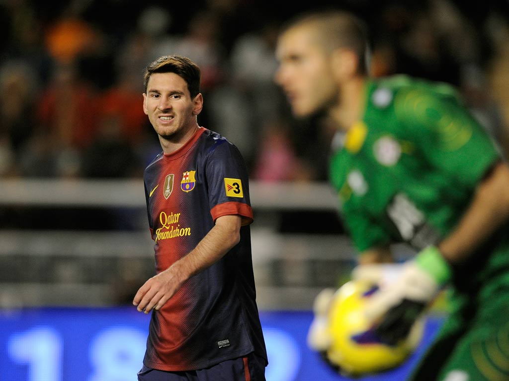 Lionel Messi in action for Barcelona