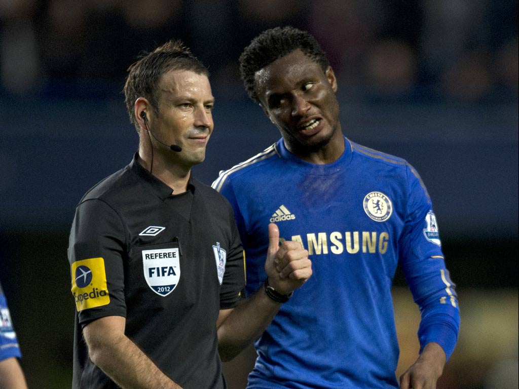 Mark Clattenburg with John Obi Mikel