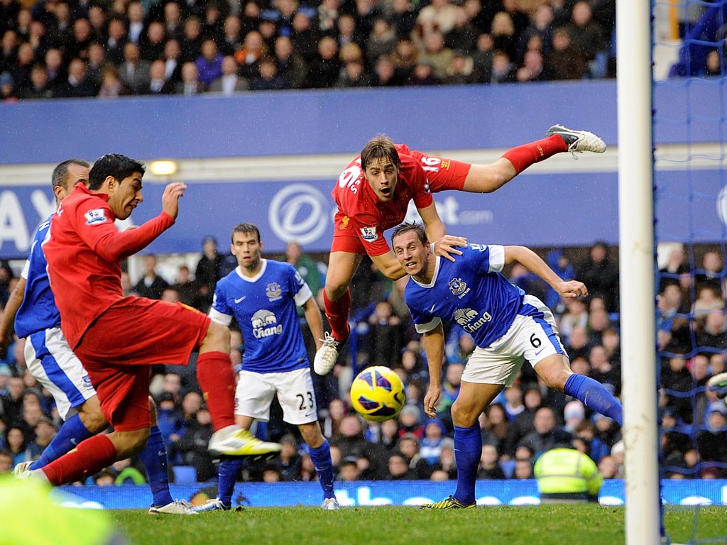 Luis Suarez looked to have scored the winner against Everton