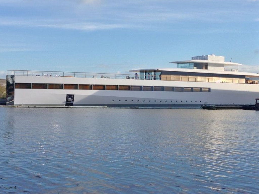 Jobs’s iYacht: More than 250ft long, Sends giant ripples through the
ocean (if not the universe), available in white and silver (but, unlike the iPhone 5, not black)