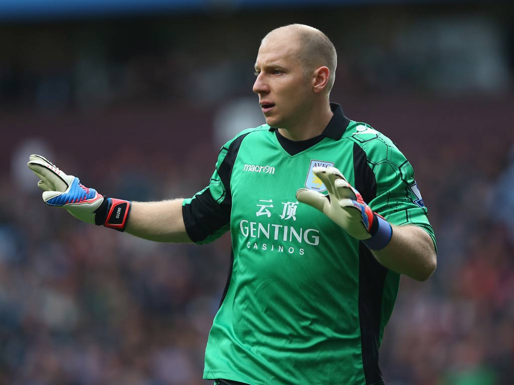 Aston Villa goalkeeper Brad Guzan