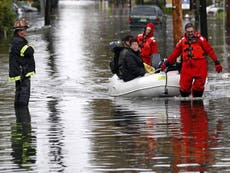 Possible levee break in New Jersey floods towns of Moonachie, Little Ferry and Carlstadt