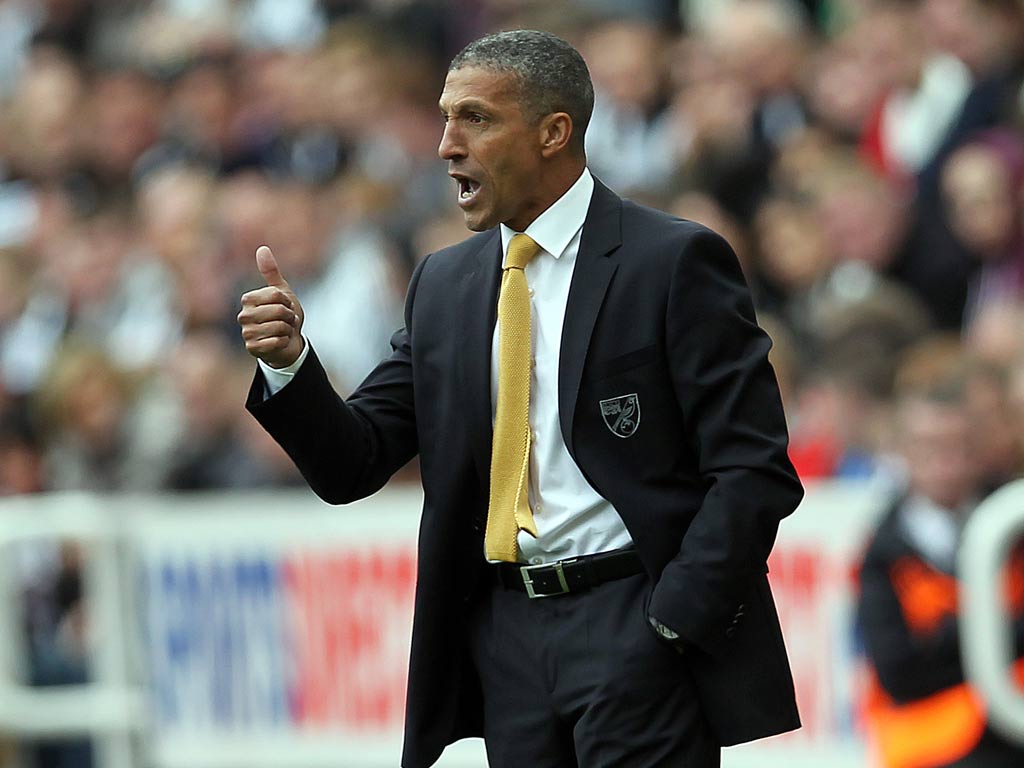 Norwich City manager Chris Hughton