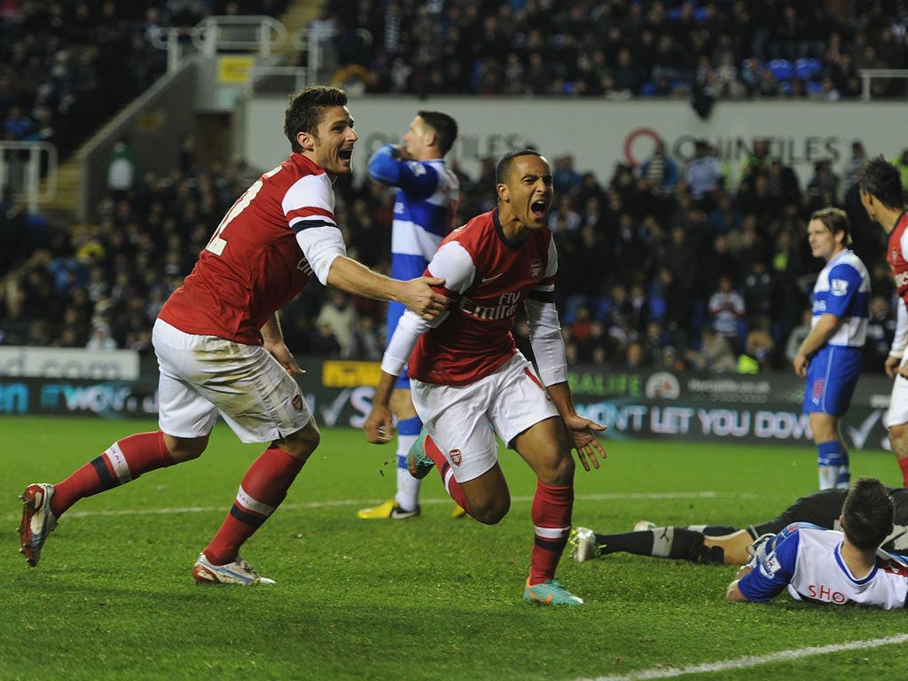 <b>Reading 5 Arsenal 7 (2012, League Cup)</b><br/>
When Noel Hunt put Reading 4-0 up after 37 minutes, some Arsenal fans headed for the exits. They were about to miss the most remarkable of comebacks. Theo Walcot scored just before half-time to give the Gunners a glimmer of hope before a second half that will be impossible to forget. Substitute Olivier Giroud scored the next before Laurent Koscielny made the score 4-3 in the 89th minute. It was Walcott who brought things level when his effort just crossed the line in the 95th minute. Jubilant scenes saw Giroud throw his shirt into the crowd, only to realise extra-time needed to be played. Arsenal went ahead thanks to a fine move finished off by Marouane Chamakh but Reading were to bring it all square again - with Pavel Pogrebnyak heading home in the 116th minute. Penalties loomed but Walcott was to complete his hat-trick by smashing in from close range, and just to top off the most remarkable of matches, Chamakh scored a second, lobbing the keeper from 25 yards.